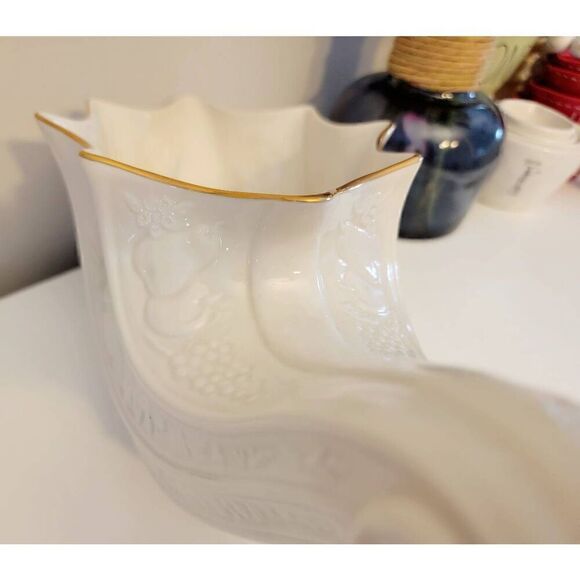 LENOX 1989 Fruits Of Life  Cornucopia Porcelain W/ Gold Trim - Picture 5 of 9